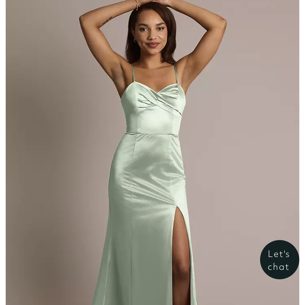 Dusty Sage Satin Mermaid Gown